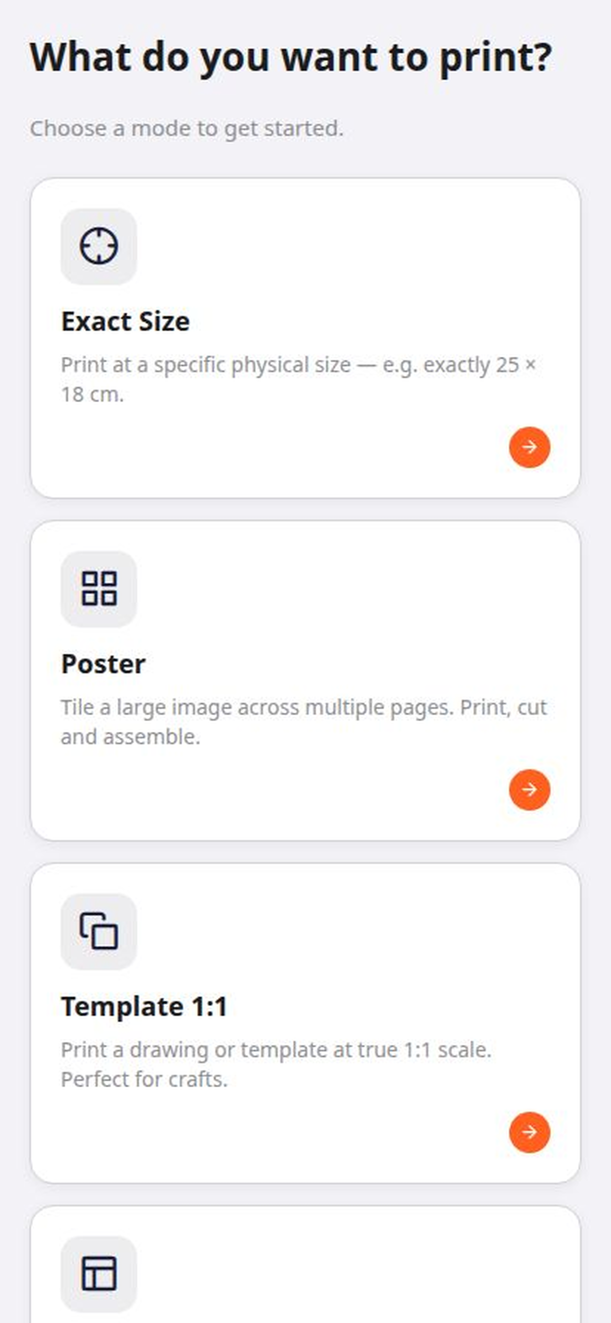 Four print modes